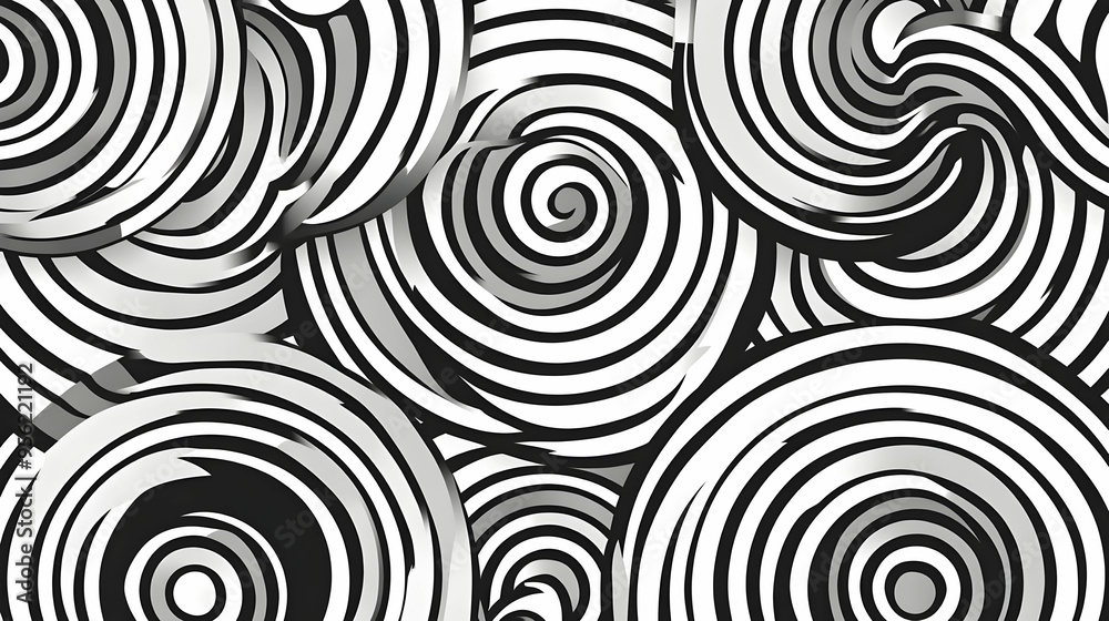 Abstract Black and White Spiral Pattern Background Abstract Black and White Spiral Pattern Background