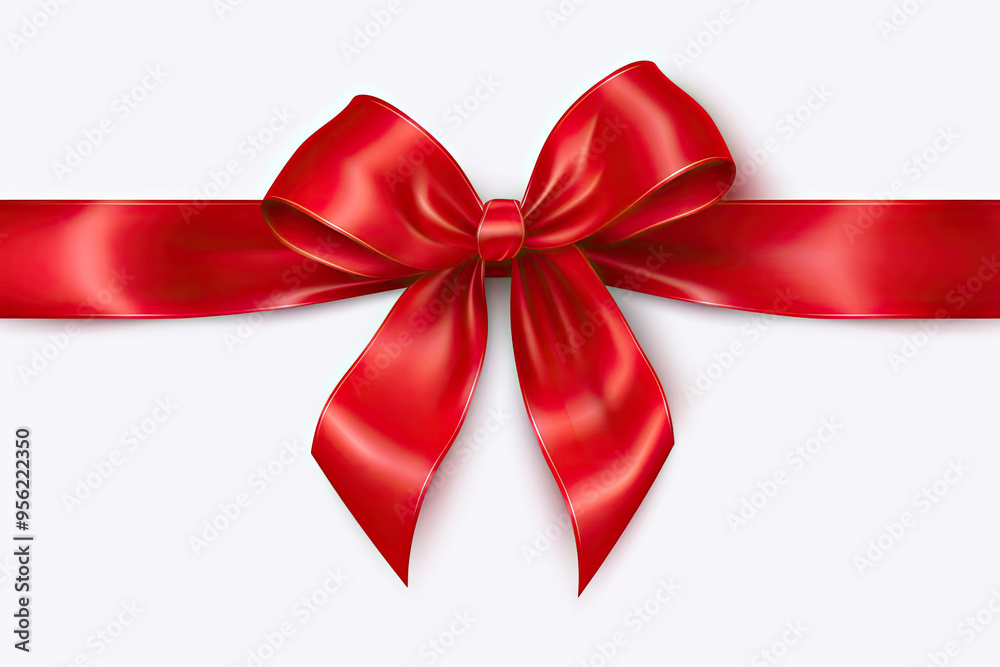 Red Gift Bow Isolated on White Background Red Gift Bow Isolated on White Background