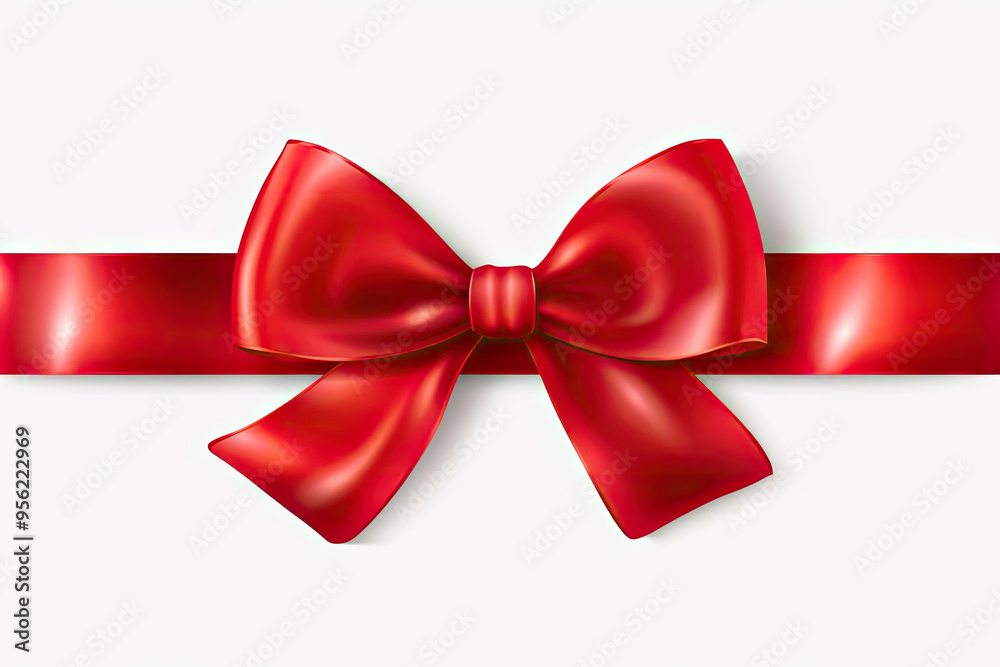 Shiny Red Present Bow Isolated