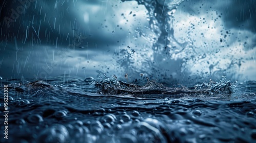 Tornado in water with air bubbels photo