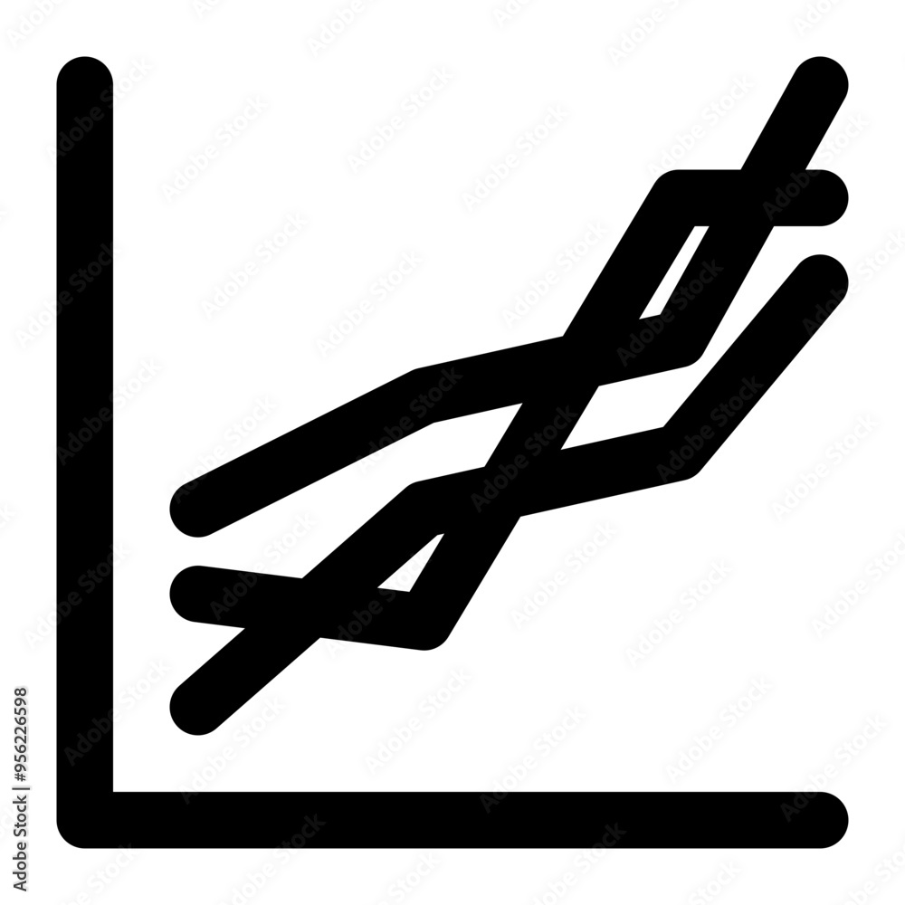 multi-line, line, chart, graph, diagram, math outline icon multi-line, line, chart, graph, diagram, math outline icon