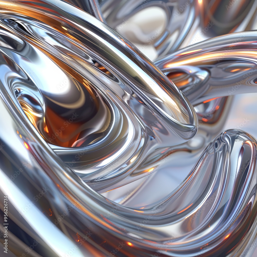 Fototapeta premium Abstract Metallic Swirls