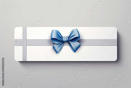 Gift Card Mockup with Bow and Ribbon