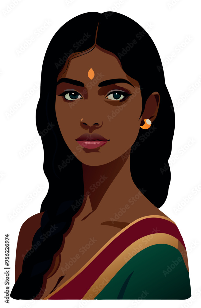 Portrait of a beautiful indian woman wearing traditional clothes- Portrait of a beautiful indian woman wearing traditional clothes-