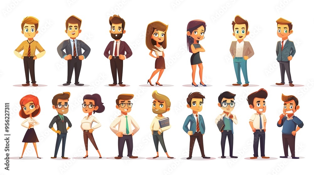 Stunning Cartoon Business People and Characters: A Dynamic and Creative Workplace Visual. Showcasing Professionalism and Imagination. Stunning Cartoon Business People and Characters: A Dynamic and Creative Workplace Visual. Showcasing Professionalism and Imagination.