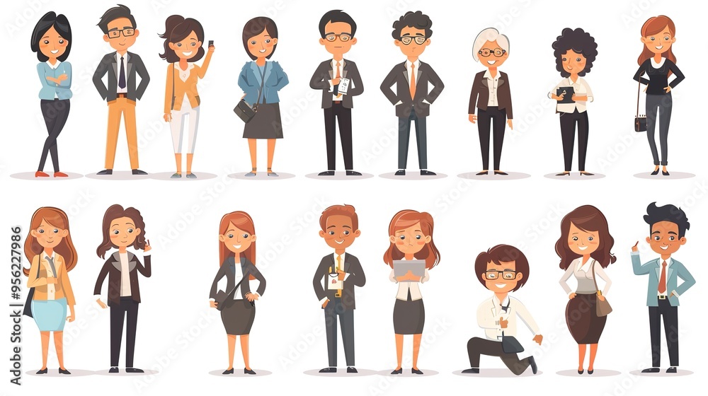 Stunning Cartoon Business People and Characters: A Dynamic and Creative Workplace Visual. Showcasing Professionalism and Imagination. Stunning Cartoon Business People and Characters: A Dynamic and Creative Workplace Visual. Showcasing Professionalism and Imagination.