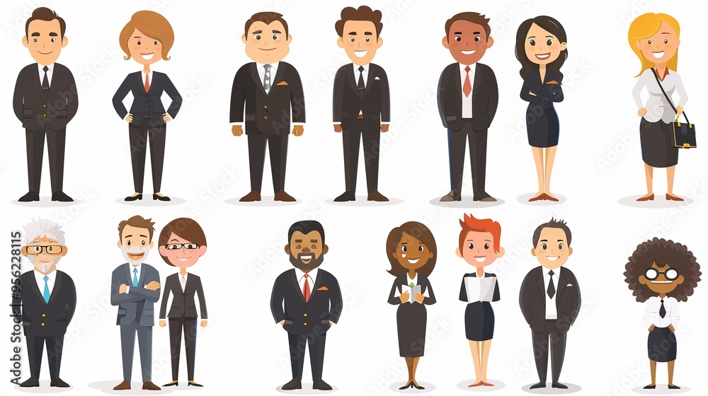 Stunning Cartoon Business People and Characters: A Dynamic and Creative Workplace Visual. Showcasing Professionalism and Imagination. Stunning Cartoon Business People and Characters: A Dynamic and Creative Workplace Visual. Showcasing Professionalism and Imagination.