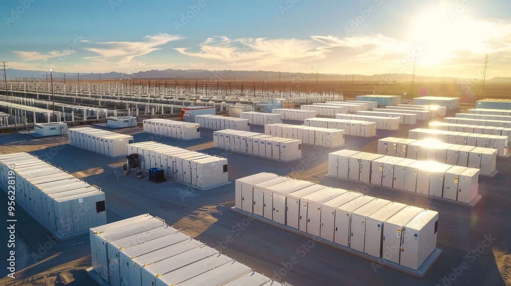 Ultra High Definition Image of a Battery Energy Storage System at a Facility Ultra High Definition Image of a Battery Energy Storage System at a Facility