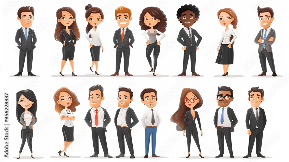 Stunning Cartoon Business People and Characters: A Dynamic and Creative Workplace Visual. Showcasing Professionalism and Imagination. Stunning Cartoon Business People and Characters: A Dynamic and Creative Workplace Visual. Showcasing Professionalism and Imagination.