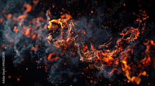 Texture of fire on a black background