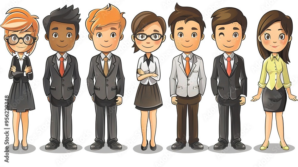 Stunning Cartoon Business People and Characters: A Dynamic and Creative Workplace Visual. Showcasing Professionalism and Imagination. Stunning Cartoon Business People and Characters: A Dynamic and Creative Workplace Visual. Showcasing Professionalism and Imagination.