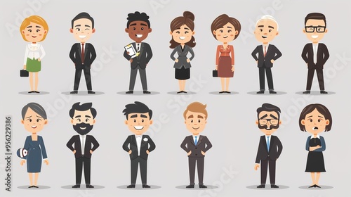 Stunning Cartoon Business People and Characters: A Dynamic and Creative Workplace Visual. Showcasing Professionalism and Imagination.