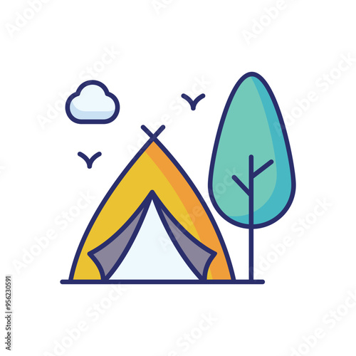 Campground icon vector stock illustration
