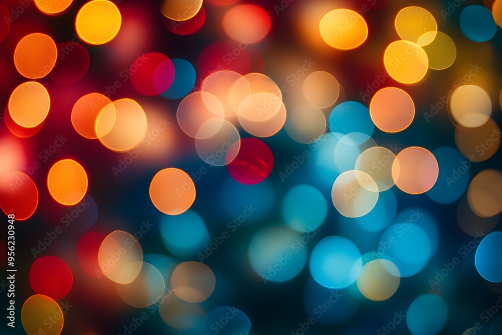 Colorful bokeh lights in vibrant shades of red, orange, blue, and yellow. Colorful bokeh lights in vibrant shades of red, orange, blue, and yellow.