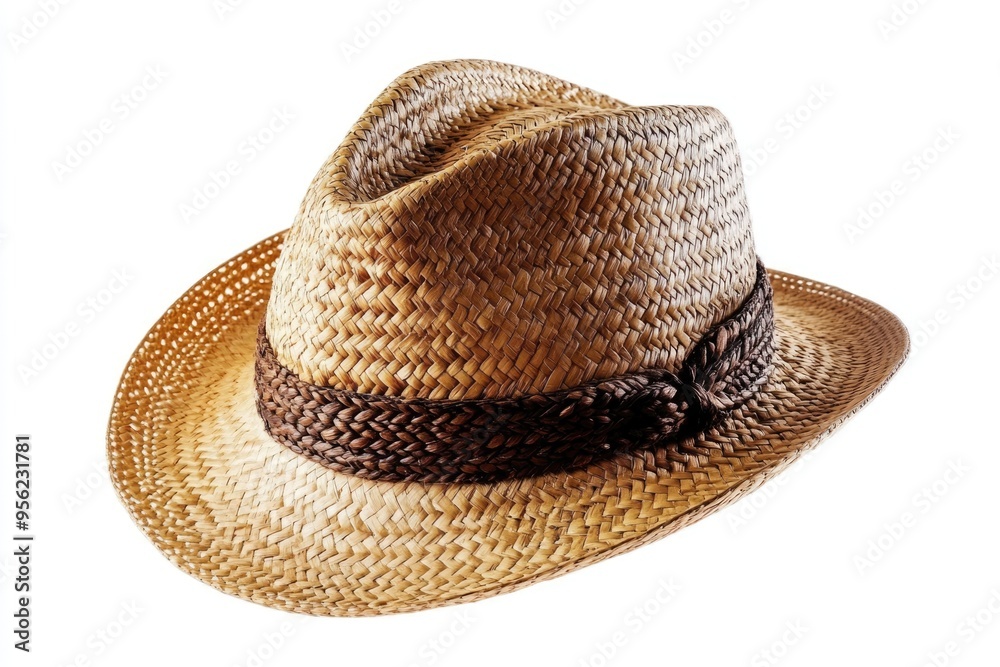 straw fedora hat isolated on a white background straw fedora hat isolated on a white background