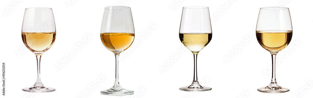 White wine in glass, full depth of field, isolated on white White wine in glass, full depth of field, isolated on white