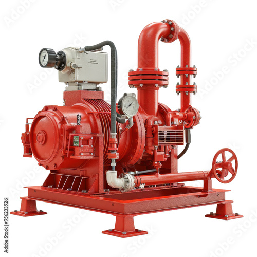 High-performance red pump system designed for efficient fluid transfer in industrial applications.