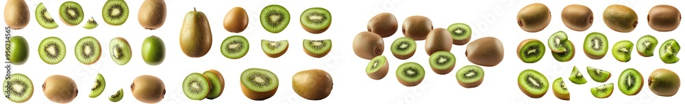 An isolated white kiwi with a full depth of field on a white background An isolated white kiwi with a full depth of field on a white background