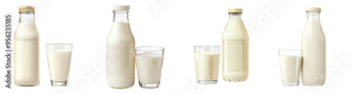 Glass of milk, isolated on a white background, full depth of field