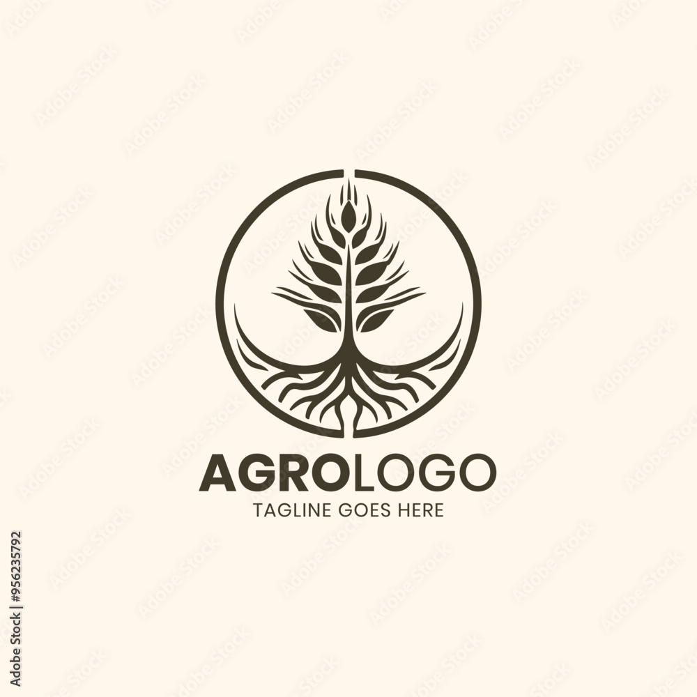 Organic Agriculture Branding Logo and Minimalist Plant logo Organic Agriculture Branding Logo and Minimalist Plant logo
