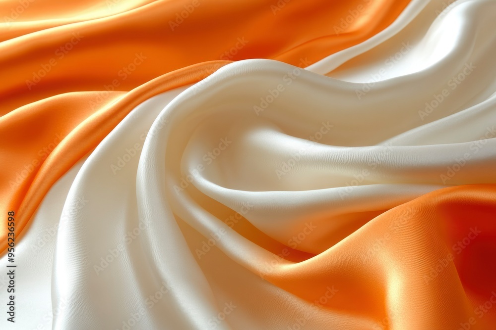 Abstract Draped Fabric in White and Orange Hues Abstract Draped Fabric in White and Orange Hues