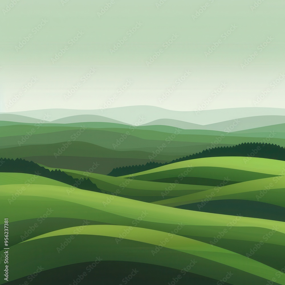Rolling Hills with a Foreground of Lush Green Grass Rolling Hills with a Foreground of Lush Green Grass