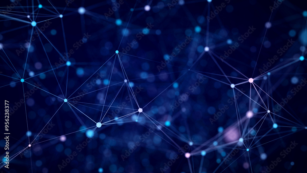 Digital flow with connecting points and lines. Futuristic blue science background. Global network concept. Big data complex with compounds. 3D rendering. Digital flow with connecting points and lines. Futuristic blue science background. Global network concept. Big data complex with compounds. 3D rendering.