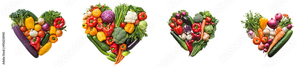 Veggie heart shape, healthy eating idea Veggie heart shape, healthy eating idea