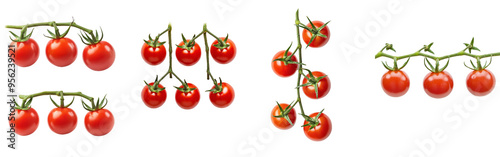 Isolated tomato cherry on white background, full depth of field photo