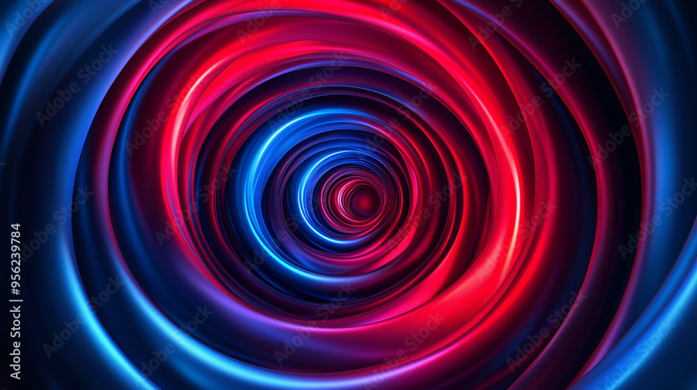Abstrakcyjne tło z czerwoną i niebieską spiralą orbitującą wokół centralnego punktu. Abstrakcyjne tło z czerwoną i niebieską spiralą orbitującą wokół centralnego punktu.
