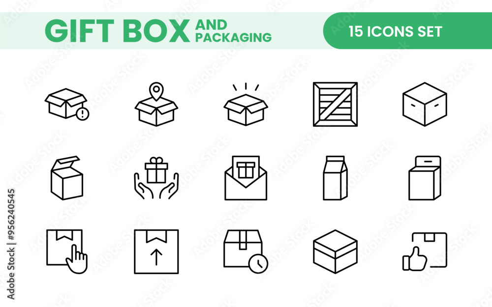 Elegantly Crafted Gift Box & Packaging Icon Set: Perfect for Celebrating Special Occasions, Events, and Holidays with High-Quality Icons that Enhance Branding, Digital Designs, and Print Media Elegantly Crafted Gift Box & Packaging Icon Set: Perfect for Celebrating Special Occasions, Events, and Holidays with High-Quality Icons that Enhance Branding, Digital Designs, and Print Media