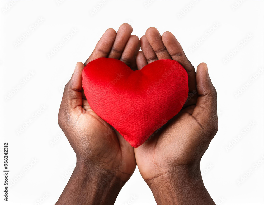 Obraz premium an image of red engagement box holding by hand of young girl