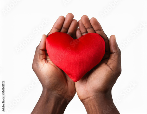 an image of red engagement box holding by hand of young girl