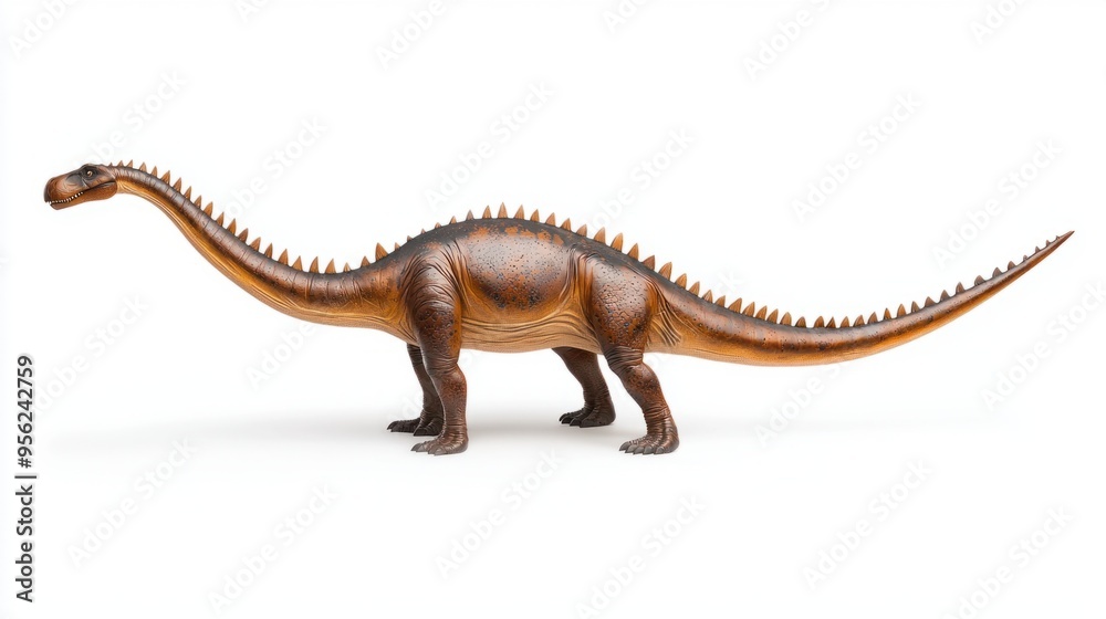 Prehistoric Relic - Diplodocus Fossil on White Background Prehistoric Relic - Diplodocus Fossil on White Background