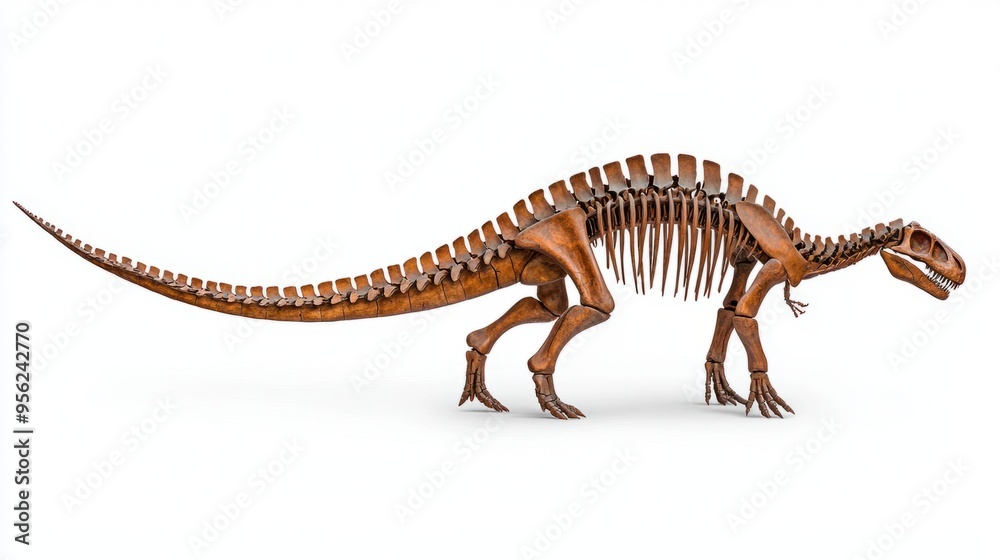 Majestic Diplodocus Fossil Silhouette on White Background Majestic Diplodocus Fossil Silhouette on White Background