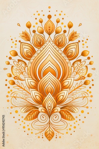 Golden Floral Mandala Design