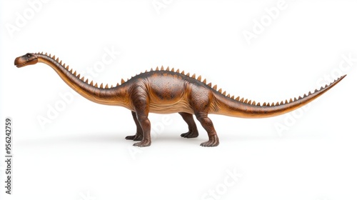 Prehistoric Relic - Diplodocus Fossil on White Background