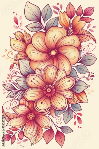 Delicate Floral Bouquet with Watercolor Effects