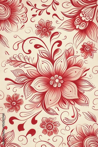 Red Floral Pattern Background