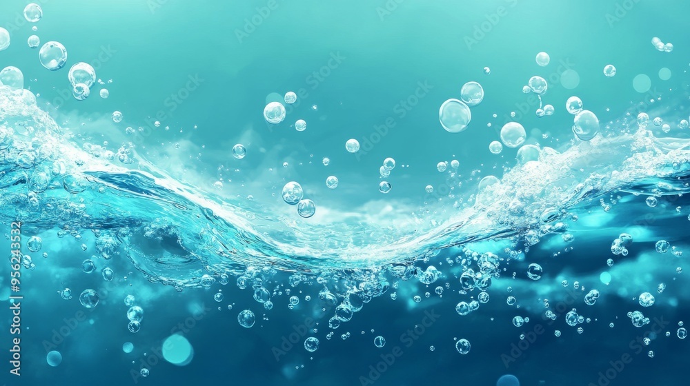 Serene Abstract Water Waves with Bubbles in Ultra HD Gradient from Deep Blue to Light Turquoise Serene Abstract Water Waves with Bubbles in Ultra HD Gradient from Deep Blue to Light Turquoise