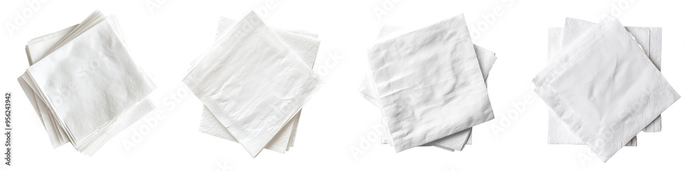 Obraz premium Isolated white paper napkin with full depth of field