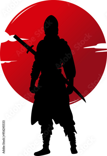 ninja sword silhouette photo