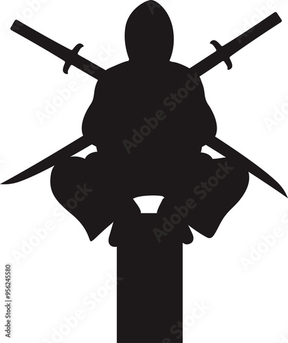 ninja sword silhouette photo