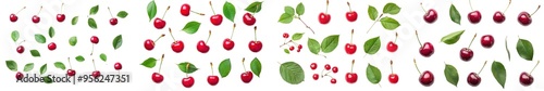 An isolated cherry on a white background with a full depth of field