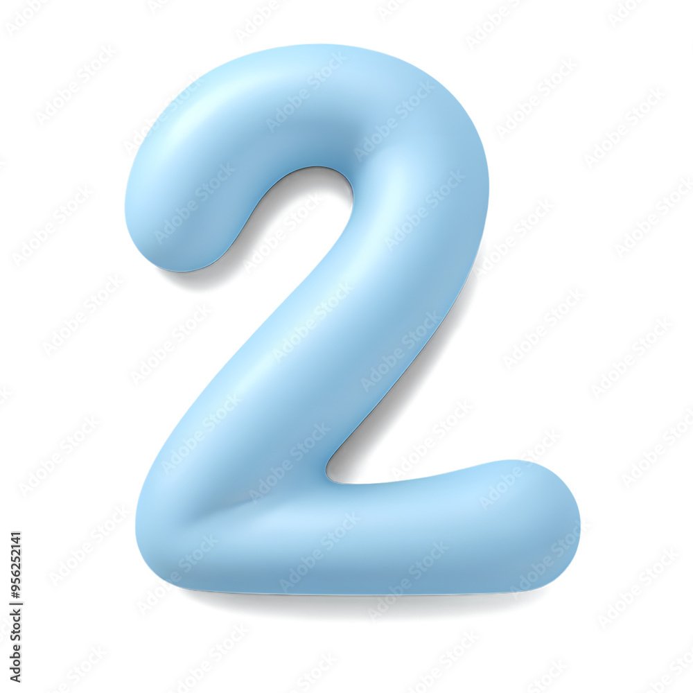 Blue pastel number 2 isolated on transparent background. png Blue pastel number 2 isolated on transparent background. png