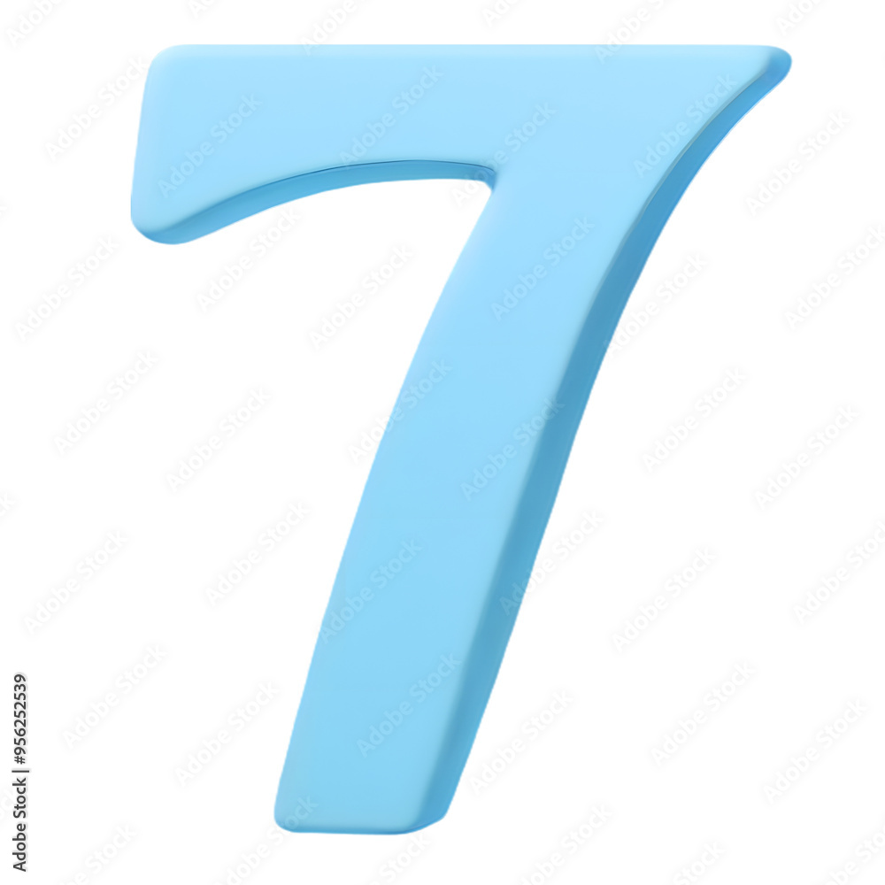 Blue pastel number 7 isolated on transparent background. png Blue pastel number 7 isolated on transparent background. png