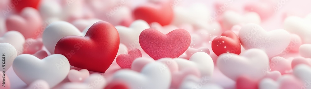 Red and White Hearts Valentine's Day Background Red and White Hearts Valentine's Day Background