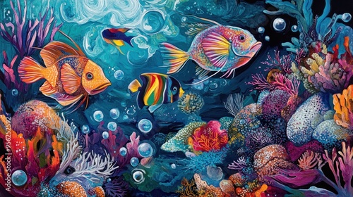 Underwater Paradise - Vibrant Coral Reef with Fish