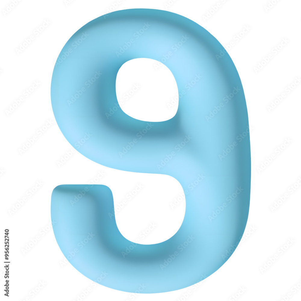 Blue pastel number 9 isolated on transparent background. png Blue pastel number 9 isolated on transparent background. png