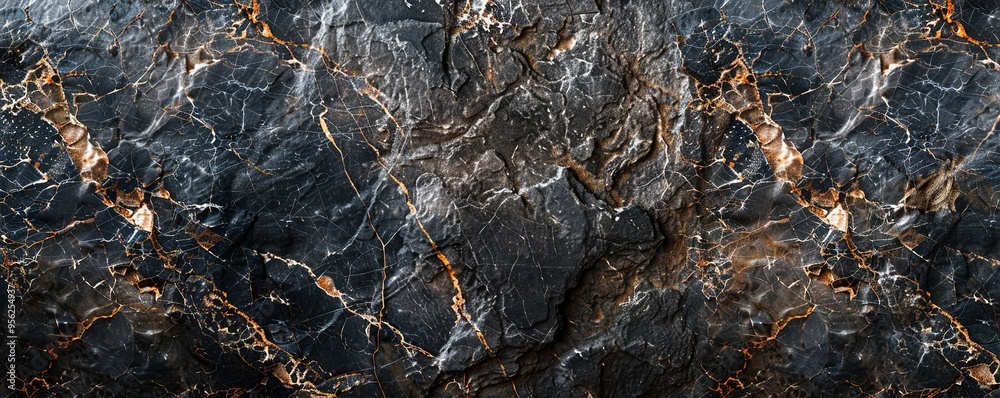 Black Marble with Golden and White Veins Black Marble with Golden and White Veins